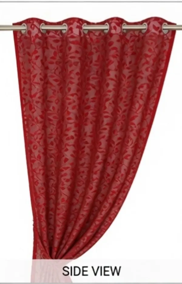 NET_CURTAINS.PACK_OF_FOUR_CURTAINS.LEAF.RED.