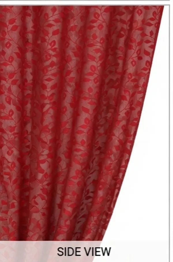NET_CURTAINS.PACK_OF_FOUR_CURTAINS.LEAF.RED.