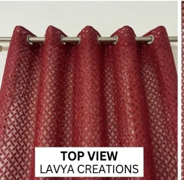 NET_CURTAINS.PACK_OF_FOUR_CURTAINS.RED_CRISS_CROSS.