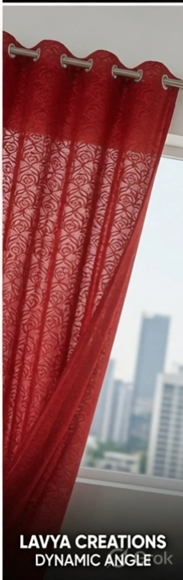 NET_CURTAINS.PACK_OF_FOUR_CURTAINS.ZIGZAG_RED.