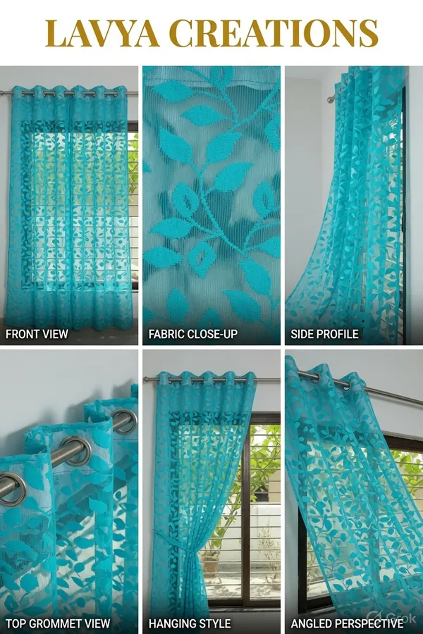NET_CURTAINS(_LEAF).PACK_OF_FOUR_CURTAINS.AQUA.
