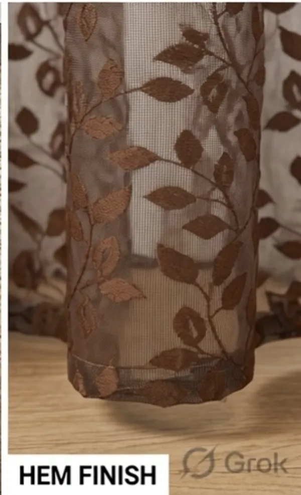 NET_CURTAIN(LEAF).PACK_OF_FOUR_CURTAINS.COFEE.