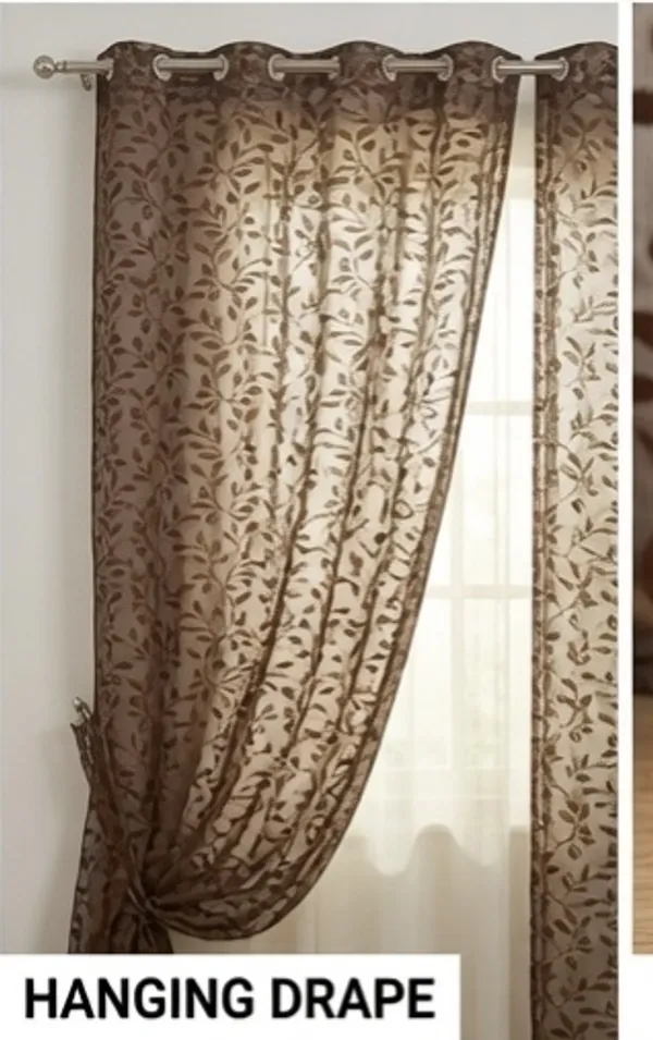 NET_CURTAIN(LEAF).PACK_OF_FOUR_CURTAINS.COFEE.