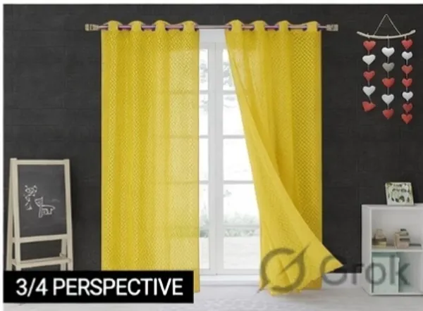 NET_CURTAIN.PACK_OF_FOUR_CURTAINS.YELLOW.