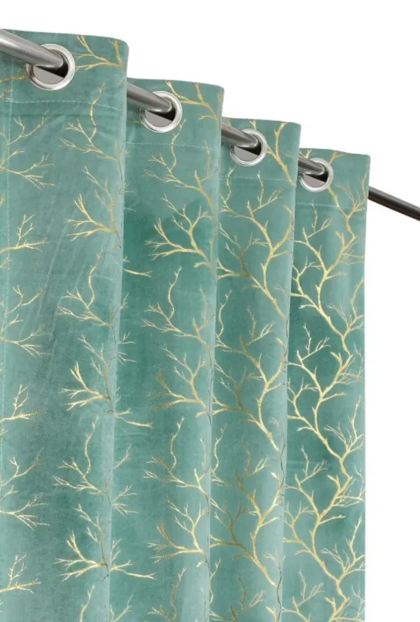 LAVYA_CREATIONS.PACK_OF_TWO_CURTAINS.VELVET_FOIL_.AQUA_GREEN.