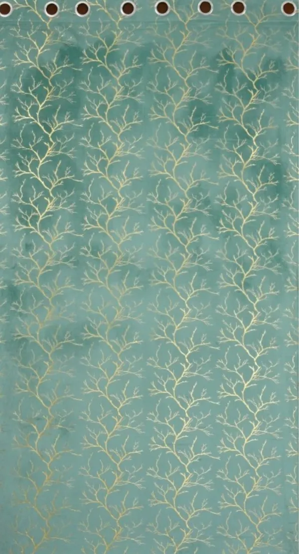 LAVYA_CREATIONS.PACK_OF_TWO_CURTAINS.VELVET_FOIL_.AQUA_GREEN.