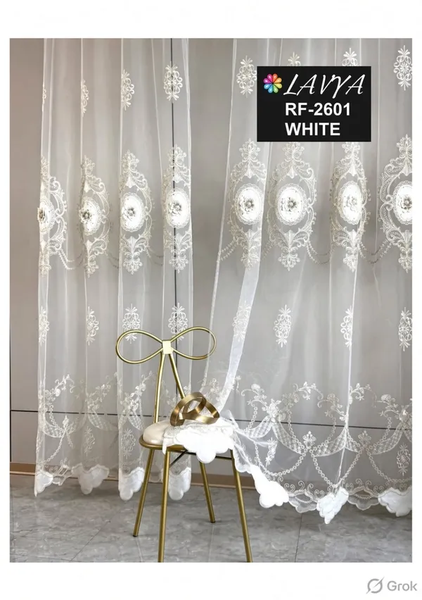 TISSUE_EMBRIODERY_PATCH_WORK_IMPORTED_CURTAINS.PACK_OF_SINGLE_CURTAINS.WHITE