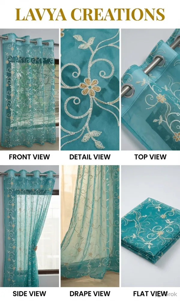 PRIMIUM_TISSUE_EMBROIDERY_CURTAINS.PACK_OF_FOUR(4)_CURTAINS.AQUA.