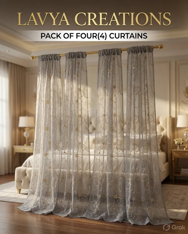 PRIMIUM_TISSUE_EMBROIDERY_CURTAINS.PACK_OF_FOUR(4)_CURTAINS.GREY.