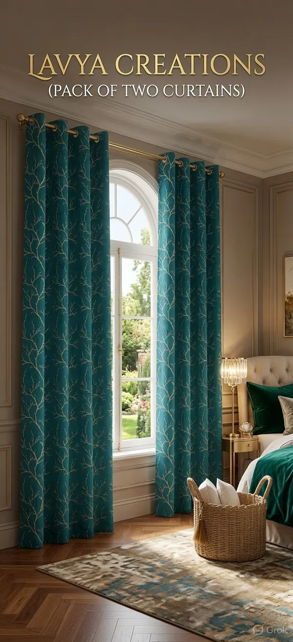 VELVET_FOIL_CURTAINS.PACK_OF_TWO_CURTAINS.AQUA