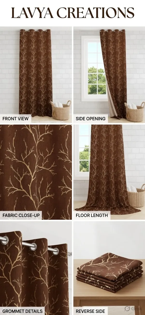 VELVET_FOIL_CURTAINS.PACK_OF_TWO_CURTAINS.COFEE.