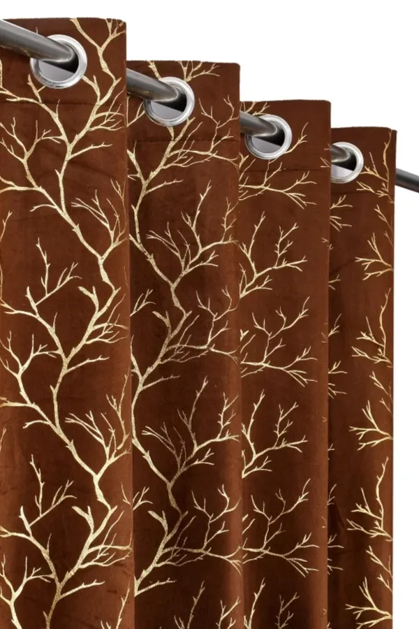 VELVET_FOIL_CURTAINS.PACK_OF_TWO_CURTAINS.COFEE.