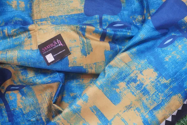 Blue_color_Tusshar_Silk_Abstract_Print_Light_Weight_Saree_for_Women
