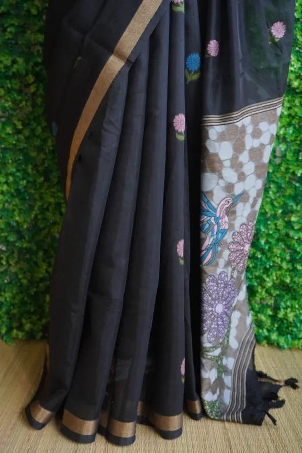 Black_color_Thread_work_Soft_Cotton_Saree