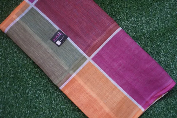 Multicolor_Big_Chex_Cotton_Printed_Light_Weight_Saree