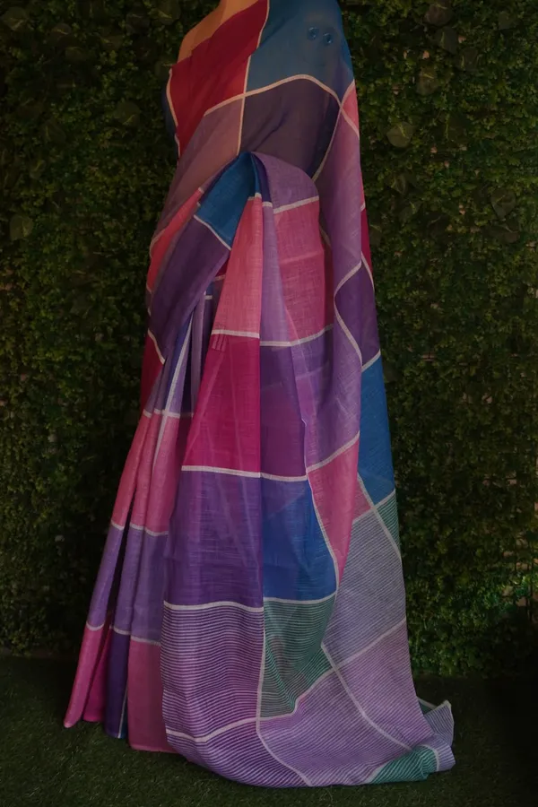 Multicolor_(_Blue_and_Pink_)_Cotton_Casual_Light_Weight_Printed_Saree