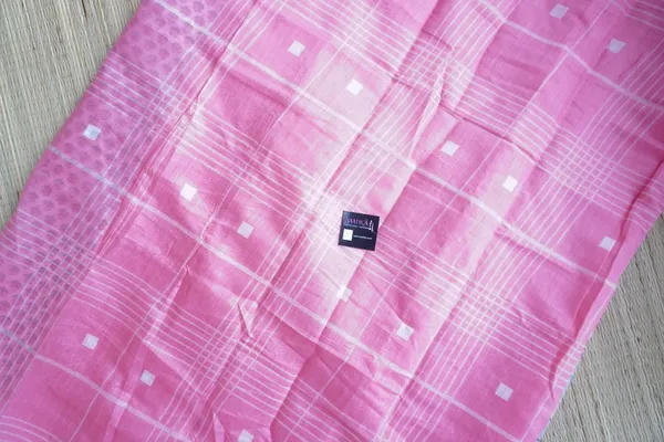 Baby_Pink_color_Printed_Chanderi_Cotton_Saree
