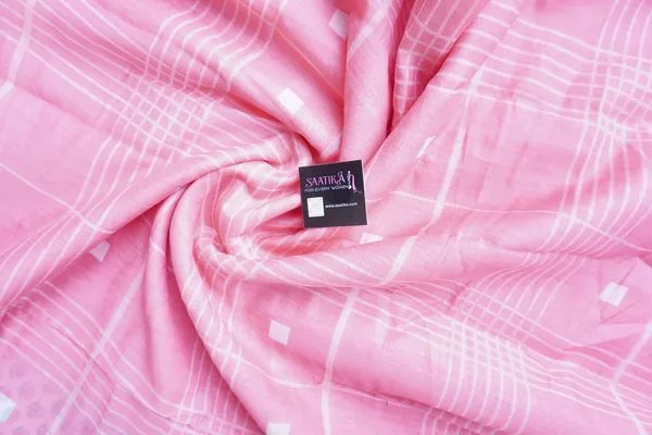 Baby_Pink_color_Printed_Chanderi_Cotton_Saree