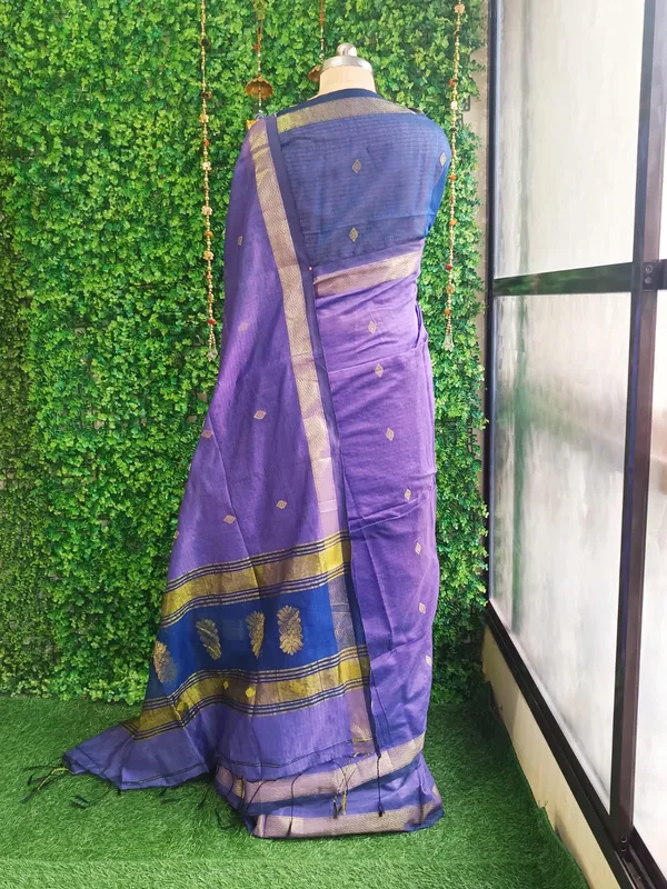 Lavender_color_Handloom_Woven_Bengal_Cotton_Saree