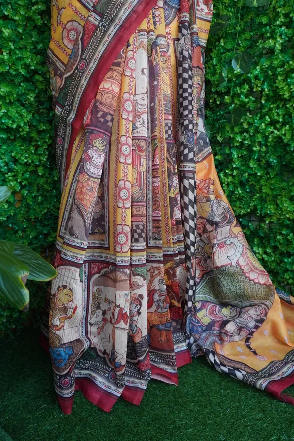 A_Vivid_color_Kalamkari_Kalamkari_Printed_Saree