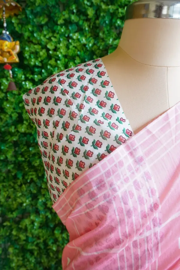 Baby_Pink_color_Printed_Chanderi_Cotton_Saree