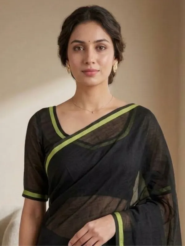 Black_color_Handloom_Cotton_Silk_Saree_with_Ghecha_Pallu.