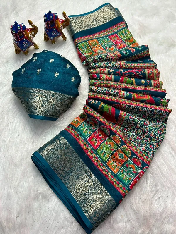 Blue_color_Premium_Heavy_Mash_Mellow_Saree_with_High_Quality_Zari_Weaving_Border.