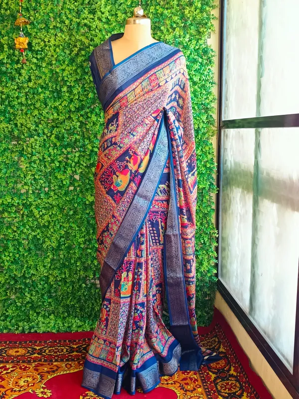 Blue_color_Premium_Heavy_Mash_Mellow_Saree_with_High_Quality_Zari_Weaving_Border.