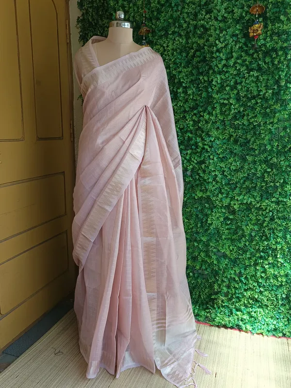Blush_Pink_color_Zari_woven_Border_and_Tissue_Silk_Saree
