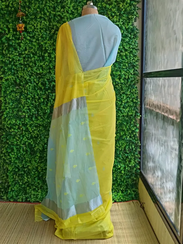 Bright_Yellow_color_Beautiful_Cotton_Saree