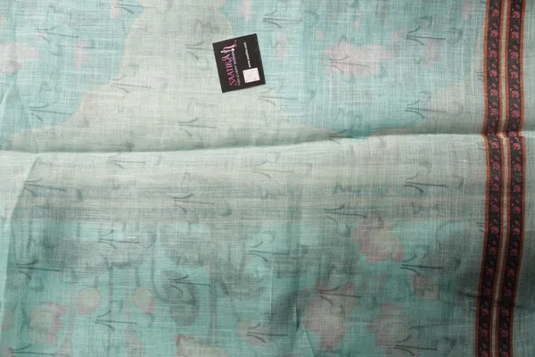 Lotus_Design_Baby_Blue_Colour_Cotton_Printed_Casual_Light_Weight_Saree_For_Women