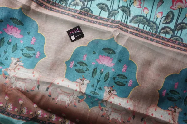 Lotus_Design_Baby_Blue_Colour_Cotton_Printed_Casual_Light_Weight_Saree_For_Women