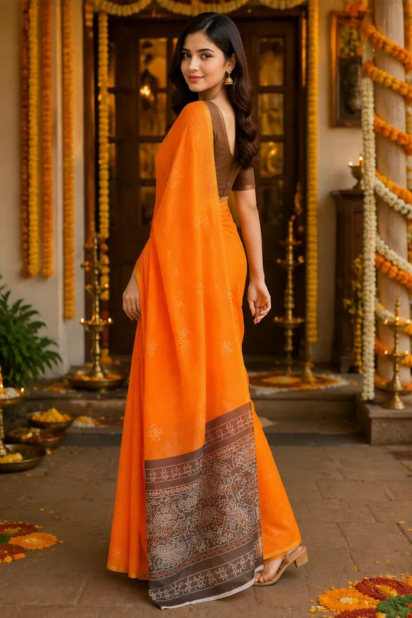 Orange_Colour_Cotton_Casual_Light_Weight_Saree_for_Women
