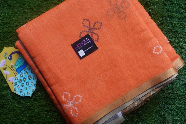 Orange_Colour_Cotton_Casual_Light_Weight_Saree_for_Women