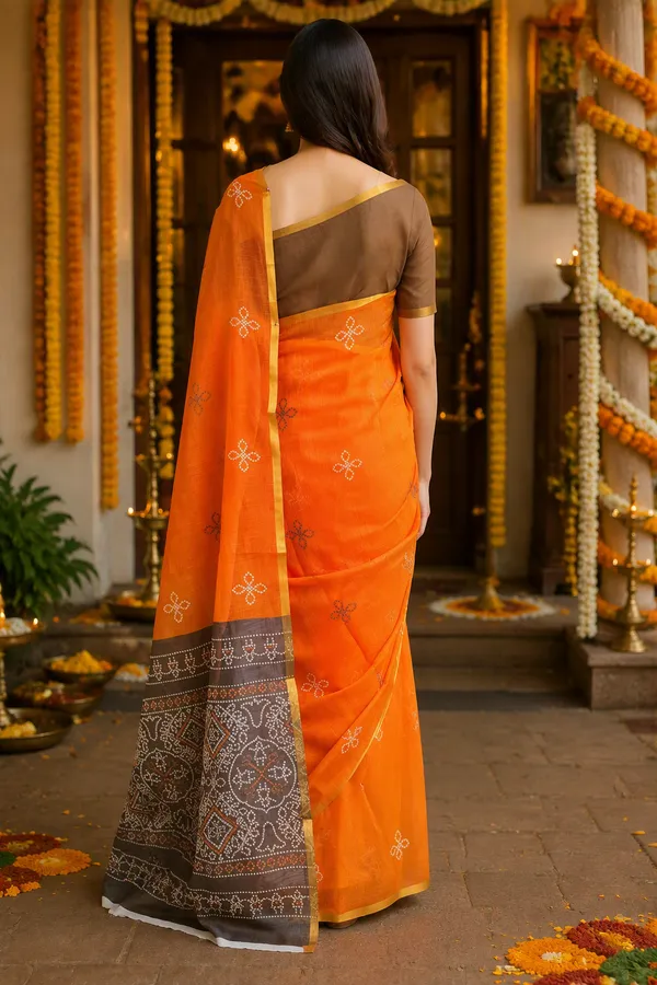 Orange_Colour_Cotton_Casual_Light_Weight_Saree_for_Women