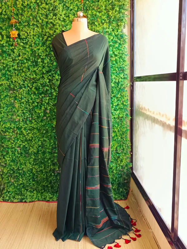 Dark_Green_Handloom_Khadi_Cotton_Saree