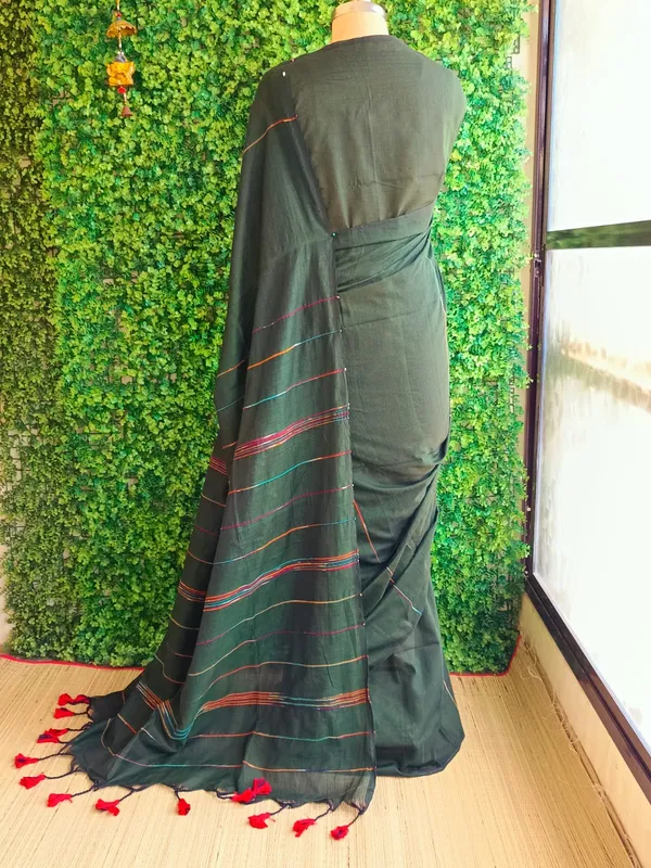 Dark_Green_Handloom_Khadi_Cotton_Saree