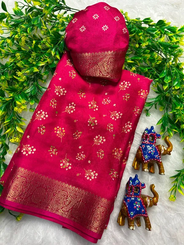 Deep_Pink_color_Premium_Heavy_Mash_Mellow_Saree_with_High_Quality_Zari_Weaving_Border.