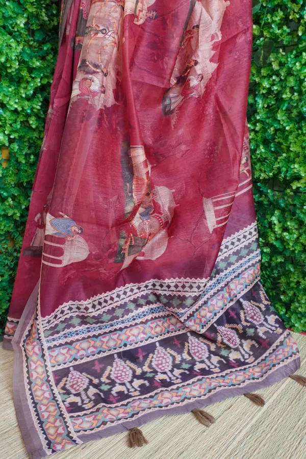 Light_Red_color_Printed_Chanderi_cotton_Saree