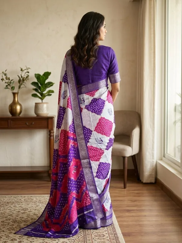 White_color_Premium_Heavy_Mash_Mellow_Saree_with_High_Quality_Zari_Weaving_Border.