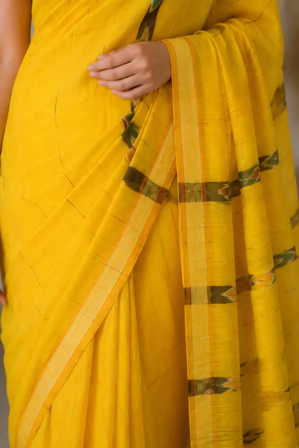 Yellow_Handloom_Cotton_Sambalpuri_Kotki_Work_Saree