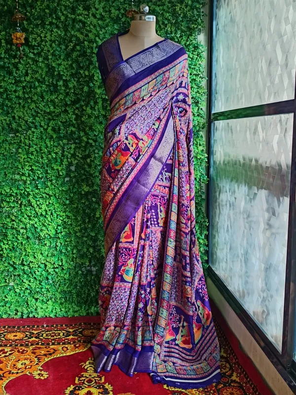 Ink_Blue_color_Premium_Heavy_Mash_Mellow_Saree_with_High_Quality_Zari_Weaving_Border.