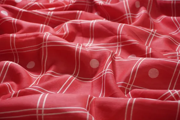 Flamingo_Pink_color_Big_Checkered_Printed_Chanderi_Cotton_Saree