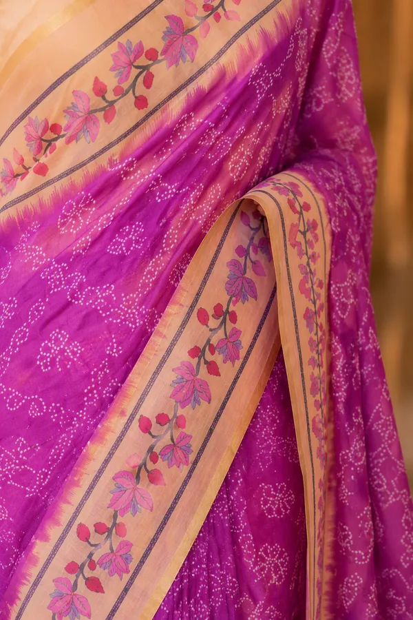 Beautiful_Printed_Orchid_color_Cotton_Linen_Saree_AN081_