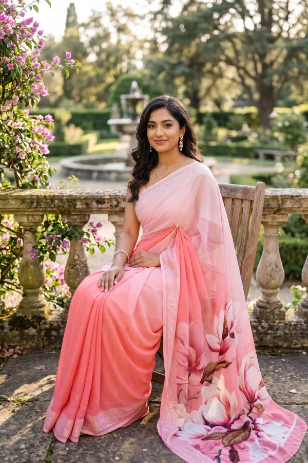 Pink_color_Beautiful_Flower_Print_Pallu_Weightless_Saree_for_Women