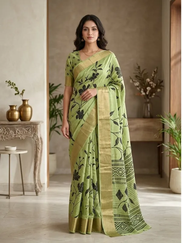 Pastel_Green_color_Premium_Heavy_Mash_Mellow_Saree_with_High_Quality_Zari_Weaving_Border.