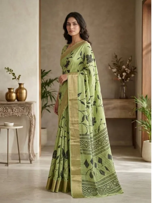 Pastel_Green_color_Premium_Heavy_Mash_Mellow_Saree_with_High_Quality_Zari_Weaving_Border.