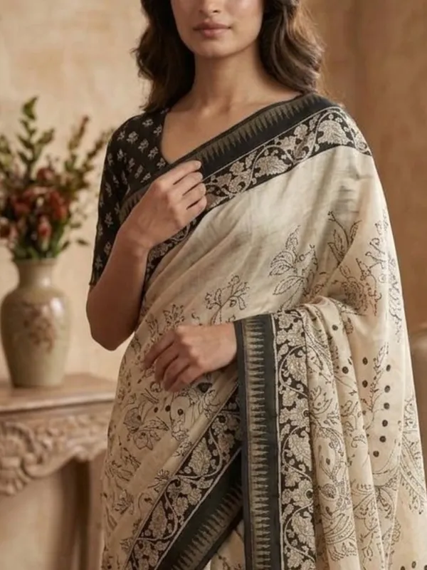 Ivory_color_Premium_Heavy_Mash_Mellow_Saree_with_High_Quality_Zari_Weaving_Border.
