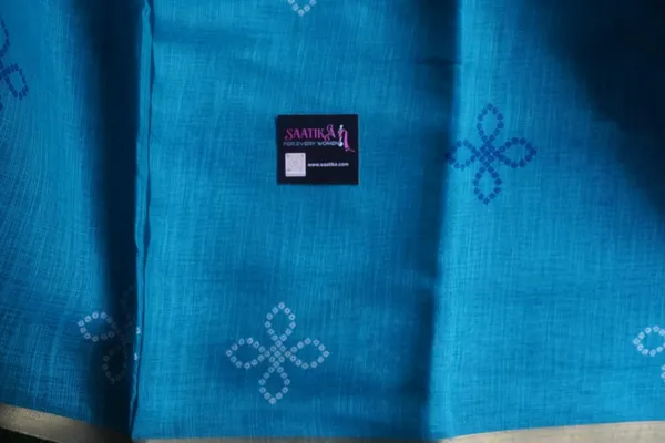 Blue_(Rama)_color_Bandani_Print_Cotton_Casual_Light_Weight_Saree
