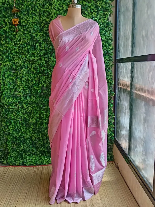 Pink_color_Banaras_Silk_Woven_Saree